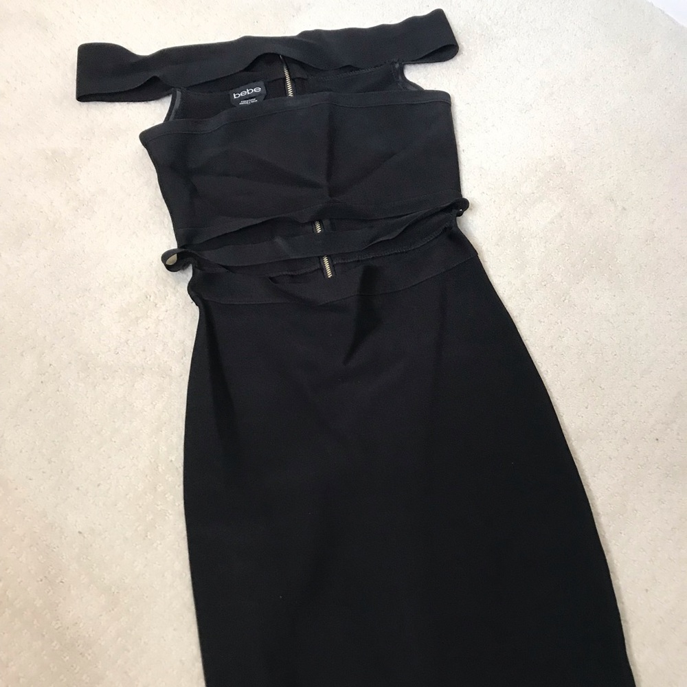 REDUCED | Strapless Bebe little black dress